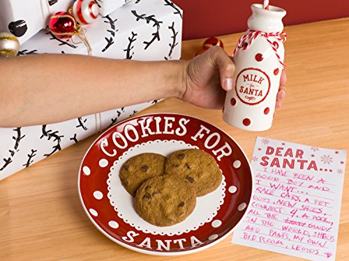 Image of Pearhead Cookies for Santa Plate, Milk Jug and Notepad Set, 3 Piece Set