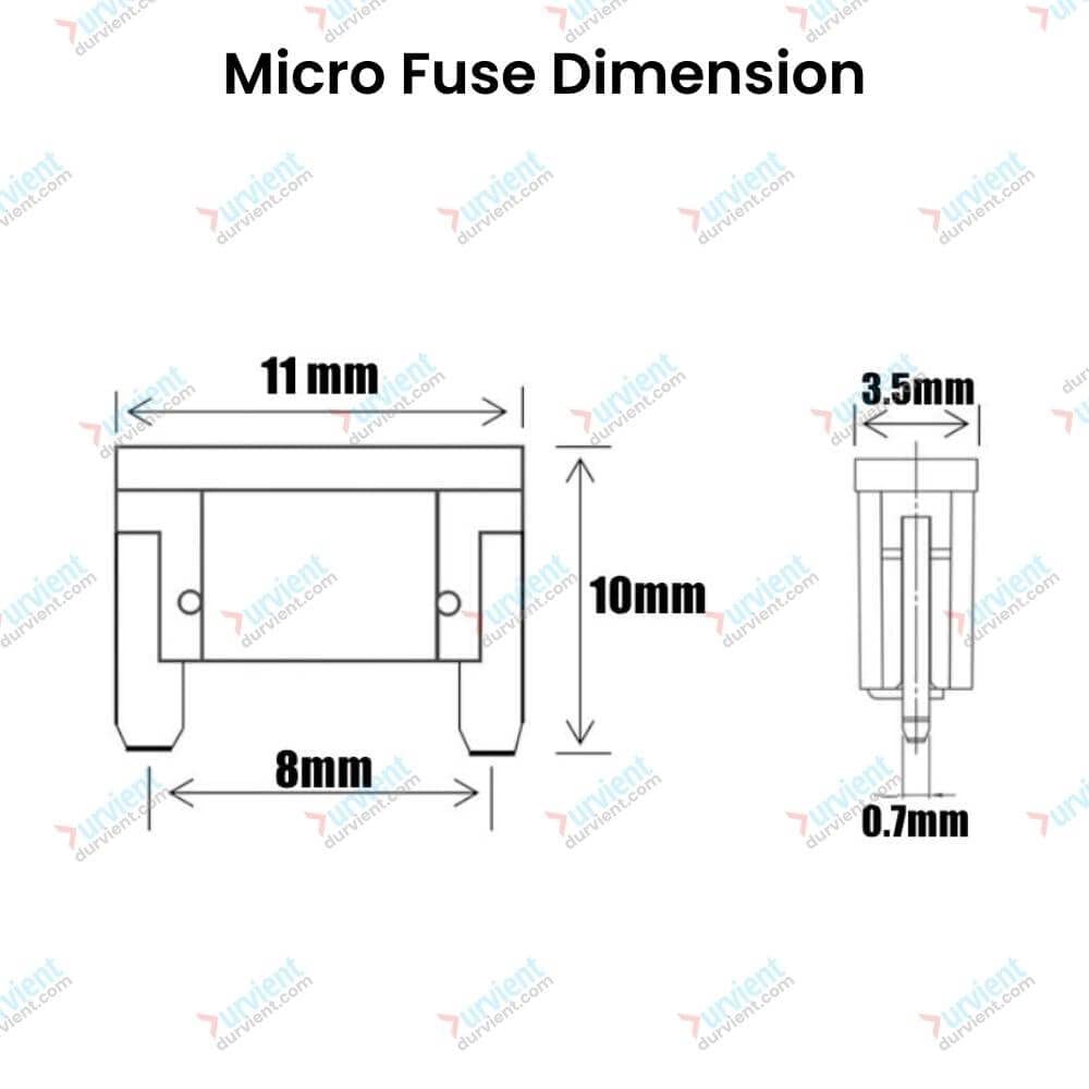 Durvient Micro2 Blade Fuse (ATC ATO ATR) Auto Car standard Fuse Kit 10 Pcs (10 Amps) 1