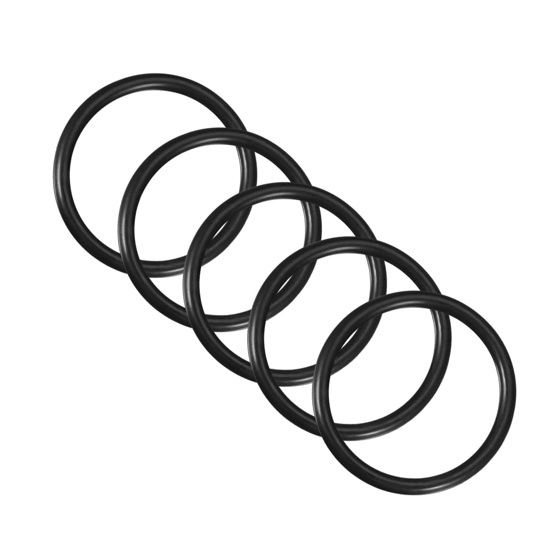 PATIKIL 65mm x 55mm x 5mm Nitrile Rubber O Ring 5 Pcs Metric Water Pipe Sealing Rings Black