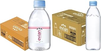 Itoen evian Hard Water Mineral Water Bottle, 6.7 fl oz 220 ml x 24 Bottles Regular Import + Itoen Evian Hard Water, Mineral Water, Labelless, 16.9 fl oz 500 ml x 24 Bottles
