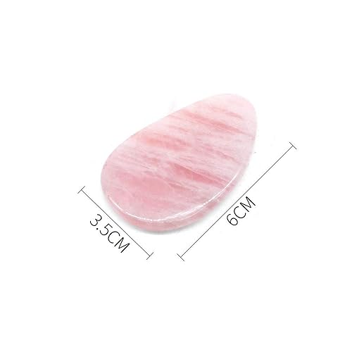 Vista 32 de Herramientas de masaje de cuarzo rosa Gua Sha herramienta facial Jade natural Gua Sha para piel SPA