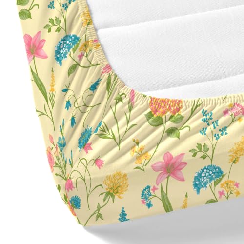Image of Home Ecstasy 100% Cotton King Fitted Bedsheet with 2 Pillow Covers - (Size 72 x 78 inches, 140 TC, Colour - Cream)