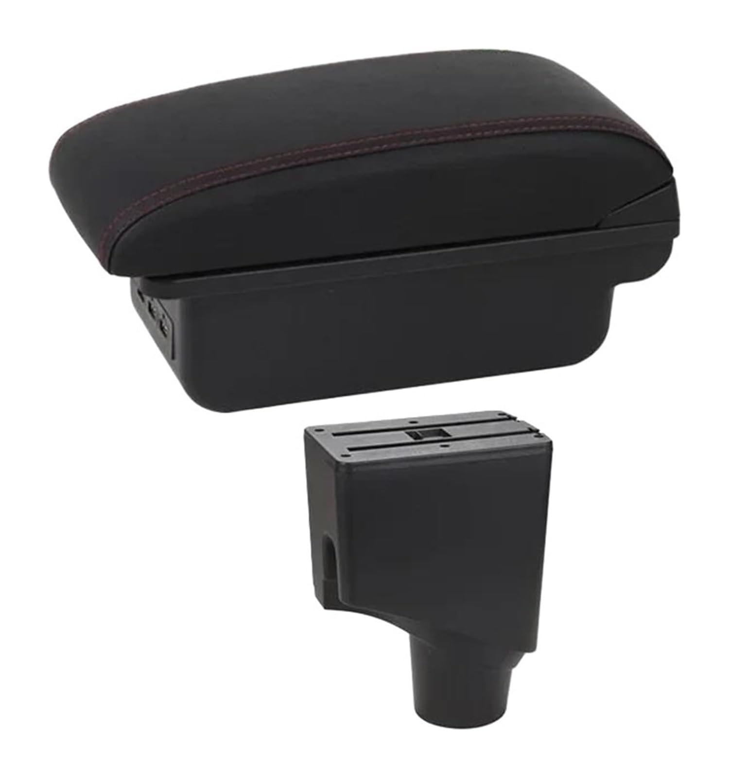 HCKCLMBMZW For Toyota For Yaris For Hybrid 2015-2021 Armrest Box Car Central Storage Modification USB Arm Rest Accessory Car Armrest Center Console(C1 Red Line)