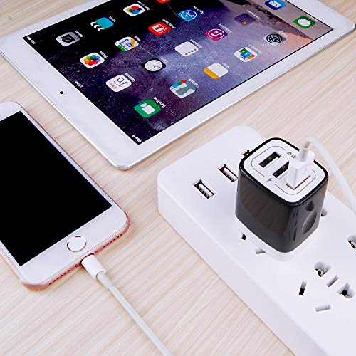 Wall Charger Plug, Ailkin Usb Plug Wall, 3Multiport Home Charger Station Cube Box Charger Outlet Base Brick Block Replacement For Iphone, Ipad, And Iwatch Charger Plug (Black) #TOP6