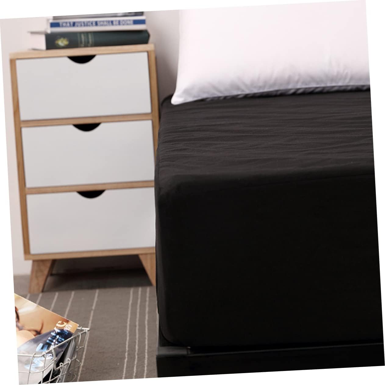 Cabilock Mattress Cover Machine Washable Urine Pad Fitted Protector for Boys and Girls Soft Comfortable Sleep Black