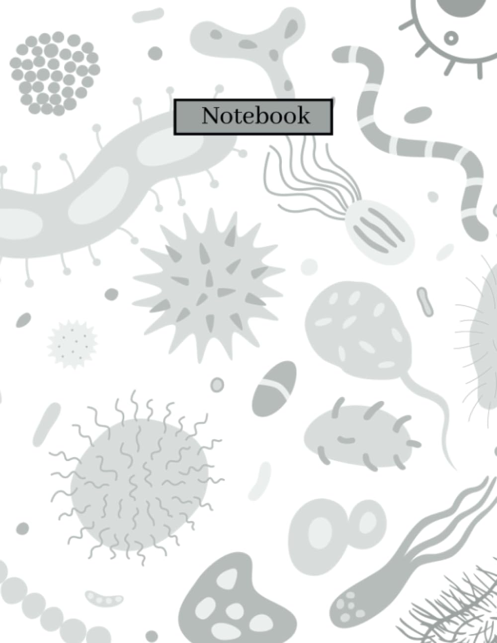 Biology Composition Notebook College-ruled : Bacteria Microorganism Illustration: For Back to School, College, Microbiology, Research, Lab 8.5" x 11"
