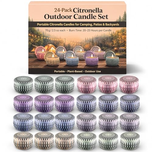 NVGCX 24 Pack Citronella Candles