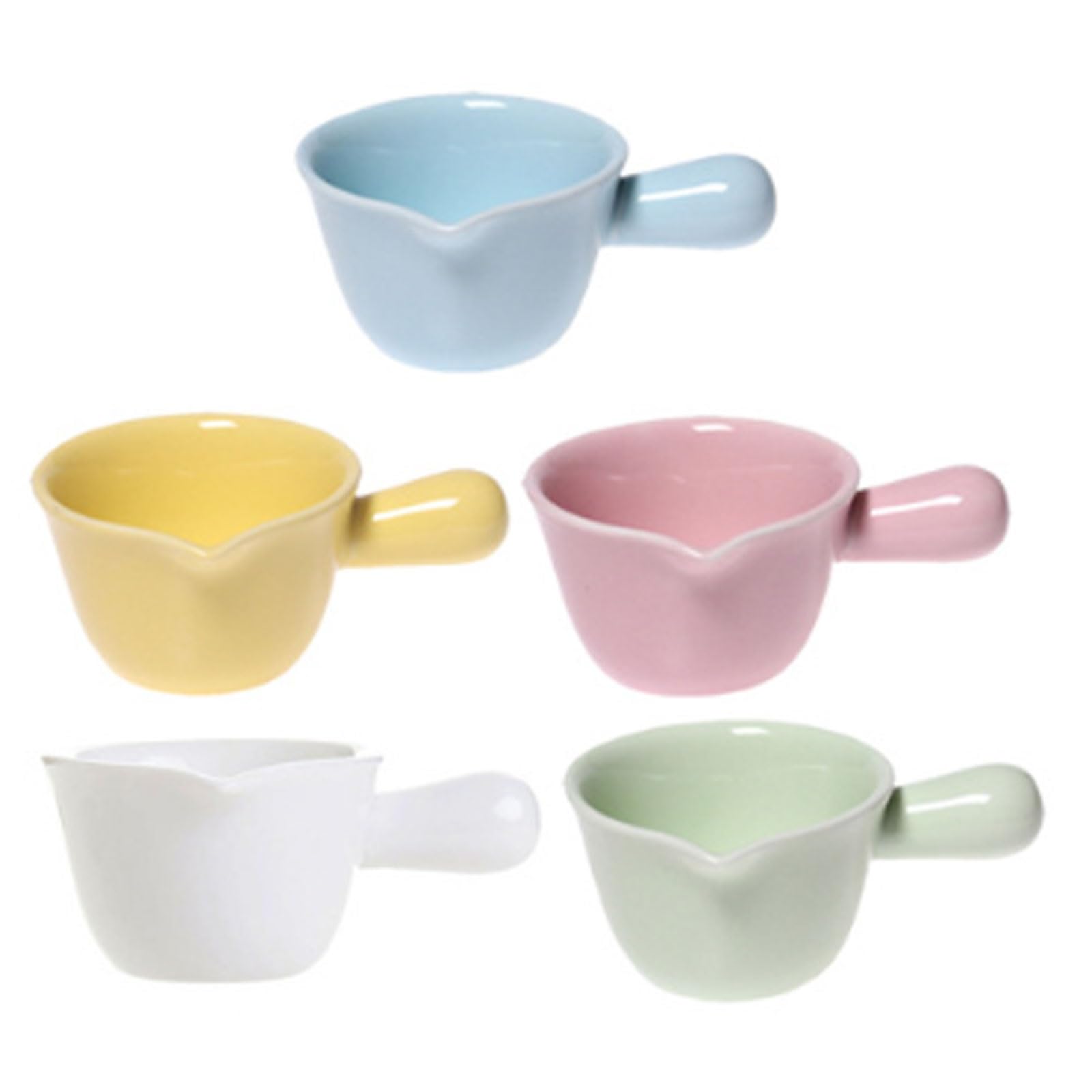 Ensemble de 5 pots en céramique de style western de 100 ml comprenant un pichet à lait, une saucière, un verre à eau, un pot à crème, un pot à café, un pot à sucre et un pot à sauce. Idéal pour l