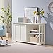 Yaheetech Sideboard Buffet Cabinet Stackable Kitchen Storage Cabinet with Sliding Door & Adjustable Shelf, Floor Cupboard for Living Room, kitchen, Hallway, 106.7 x 33 x 63 cm, Antique White Yaheetech Sideboard Buffet Cabinet Stackable Kitchen Storage Cabinet with Sliding Door & Adjustable Shelf, Floor Cupboard for Living Room, kitchen, Hallway, 106.7 x 33 x 63 cm, Antique White