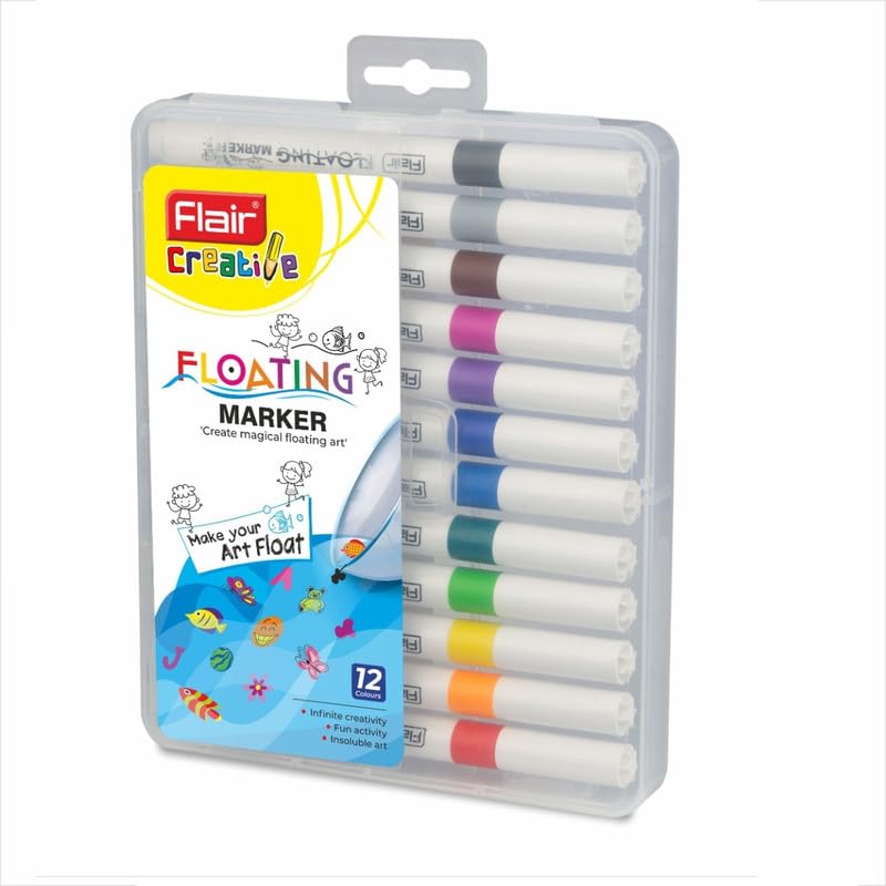 FLAIR Creative Series Water Floating Painting Marker Pen | Quick-Drying Floating Ink Marker Pen Set | Magical Marker Pen for Kids, Artist & School-Students | 12 Shades (B0CKTGGQMN) Amazon Price History, Amazon Price Tracker
