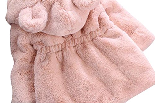 TAIYCYXGAN Baby Little Girls Winter Fleece Coat Kids Faux Fur Jacket with Hood Thicken Outwear Warm Overcoat Pink 120
