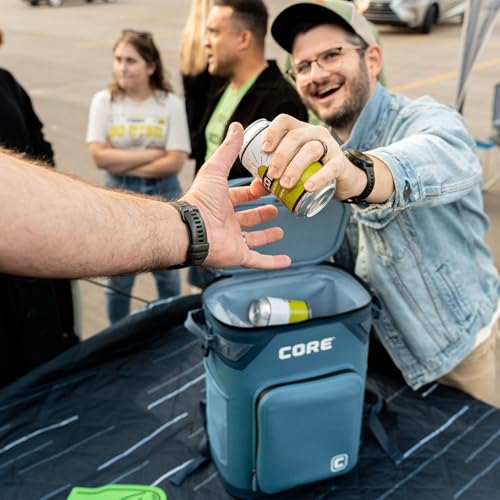 Image of CORE Magnetic Leak Proof Soft Cooler with Waterproof Zipper | Insulated Bag Portable Ice Chest Box | Best Soft Cooler for Food & Beverages for Tailgating, Car Camping, Travel, and Family Beach Picnics