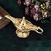 Feyarl Vintage Aladdin Legend Magic Genie Wishing Light Pot Classic Costume Props Home Tabletop Decor Crafts Display for Home Birthday Gift Wedding Christmas (Gold)