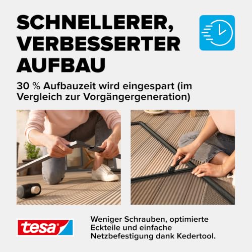 tesa INSECT STOP Aluminium Rahmen Fliegengitter für Türen 120 cm x 240 cm – Ansicht 5