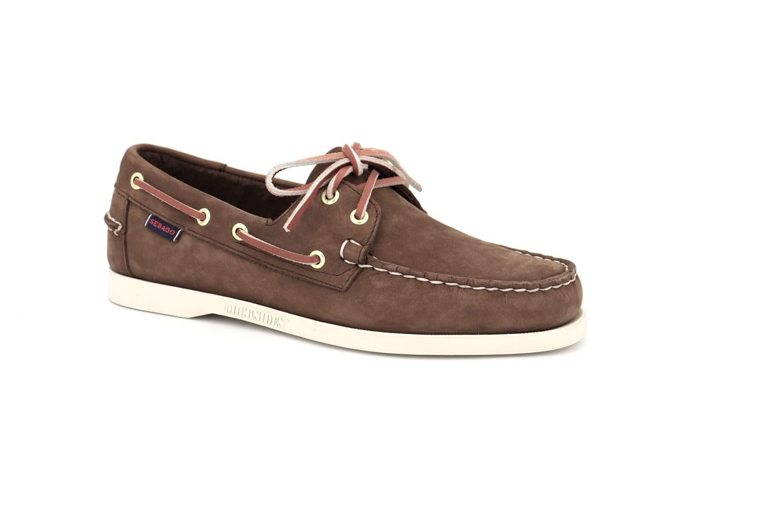 Sebago Mocassini Nautici Uomo Docksides Portland Nubuck 7000GA0 Brown Dk Yellow Gold ACO