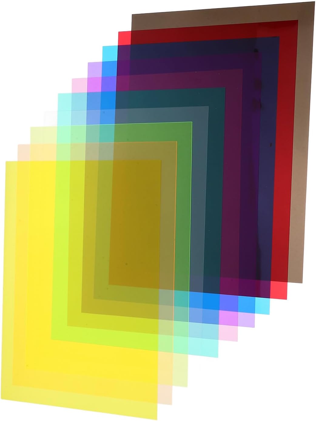 FUNOMOCYA A4 Pvc Cellophane Sheets 10-, Iridescent Film for DIY Crafts, Window Tinting, Gel Light Filter, Decorative Wrap Supplies