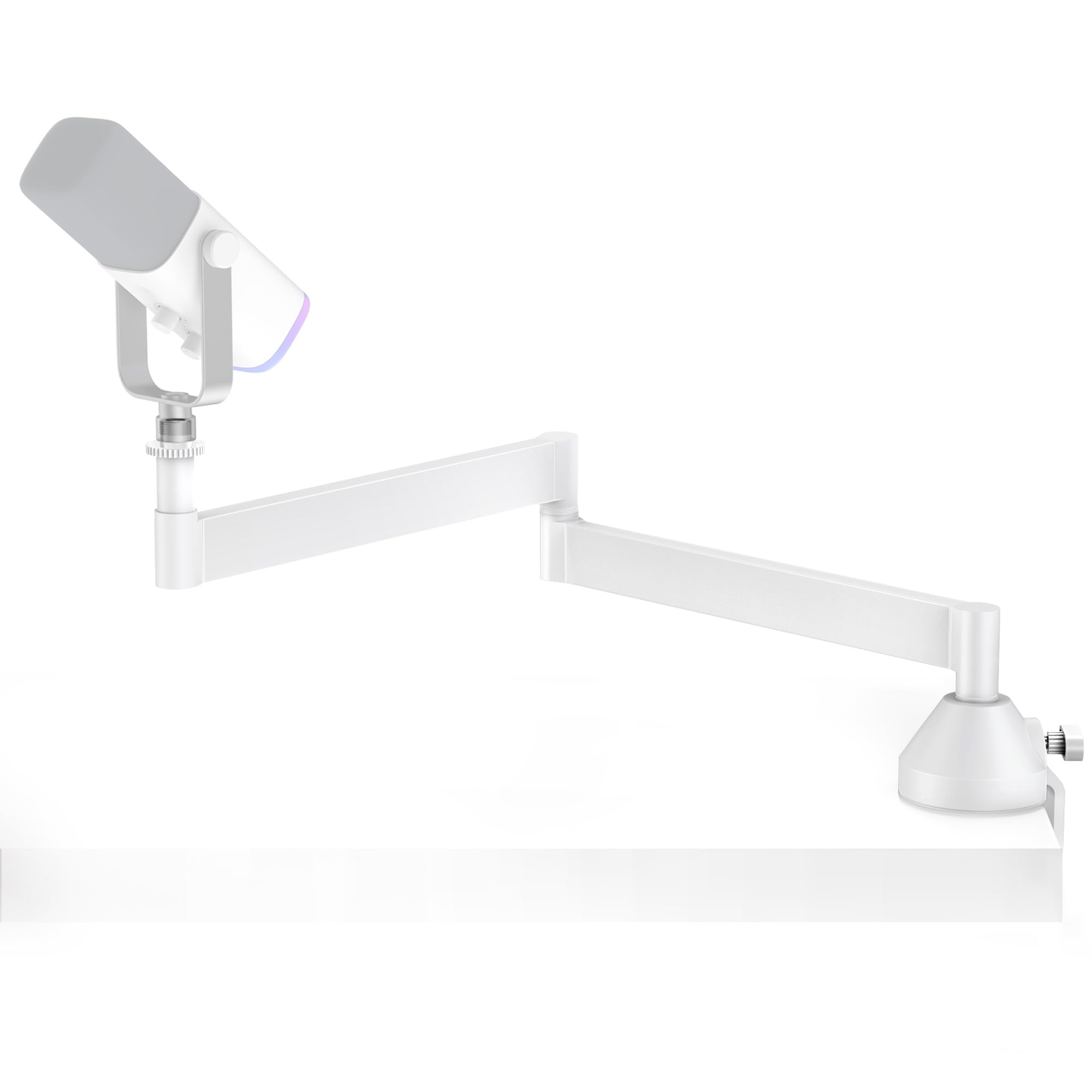 InnoGear Low Profile Mic Arm, 360° Rotatable Microphone Arm Stand Foldable Desk Mic Boom Arm for Fifine AM8 K669B Blue Yeti HyperX QuadCast SoloCast AT2020 and Other Mics, White