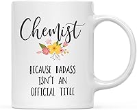 Vista 14 de Andaz Press Taza de café de 11 onzas, regalo de broma, madrina porque Badass no es un título oficial, gráfico floral, paquete de 1