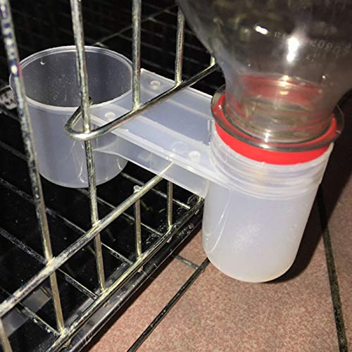 10/20 piezas jaula de aviario de plástico portátil taza de bebedero transparente botella de agua alimentador de pájaros accesorios de bebedero para palomas (Color : 20pcs)