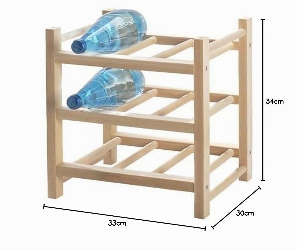 Ikea Hutten, scaffale per 9 bottiglie, in legno massiccio, espandibile