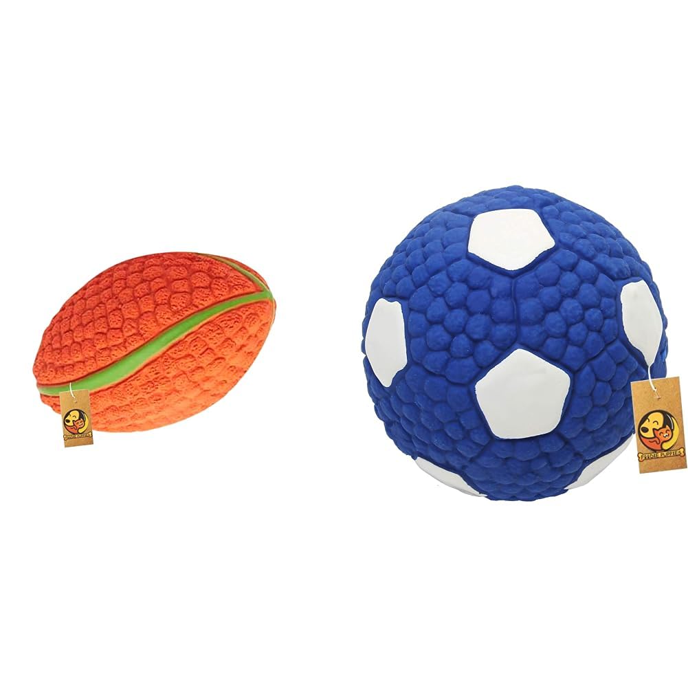 Foodie Puppies Interactive Non-Toxic Soft Latex Chew Squeaky Rugby Ball (Large) & Interactive Non-Toxic Soft Latex Chew Squeaky Ball (EE Toys Blue Football Large) (B0CDDCVT41) Amazon Price History, Amazon Price Tracker