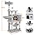 Yaheetech Cat Tree 138.5cm Cat Tower with Scratching Posts/Napping Basket/Hammock for Indoor Cats, Light Grey
