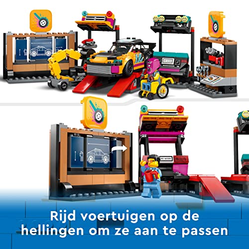 City Garage Auto Personalizzato, Set con 2 Macchine Giocattolo Personalizzabili, Idea Regalo per Bambini, Bambine, Ragazzi e Ragazze con Officina e 4 Minifigure 60389 - Lego - Immagine 6