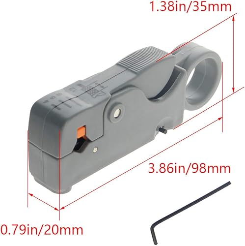 Miniatura 8 de Utoolmart Herramienta de corte de cable coaxial coaxial giratorio para RG58596263C2V5C Pelacables Negro con bolsa 2 unids