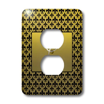 Cadre fleur de lys noir or lsp_36081_6 lettre C en relief - 3