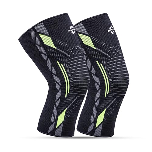 Nivia Knitted Knee Support, for Men, for Gym, Knee Sleeves, Knee Braces Pair for Sports & Workout, Knee Cap, Knee Compression Knee Supporter for Exercise, Running, Cycling