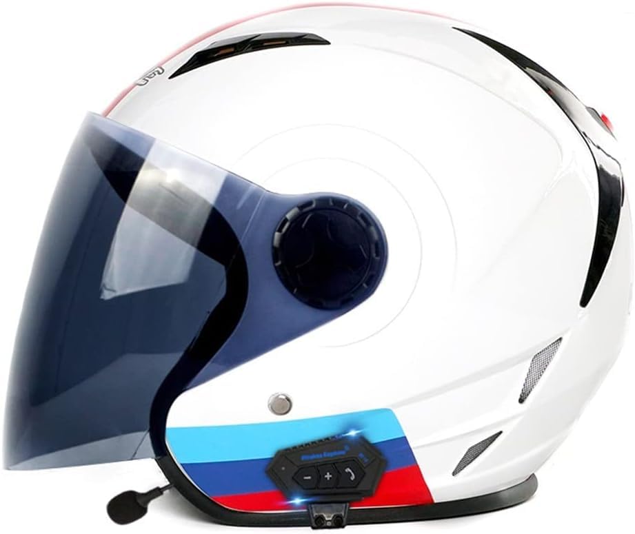 Casque moto ouvert Bluetooth CC14 communication sans fil et confort de conduite taille S