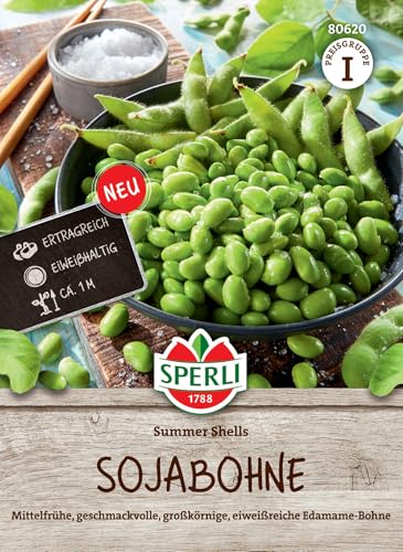 Sperli Sojabohnensamen Summer Shells 80620 Ertragreiche Edamame-Bohnensamen für eiweißreiche Ernährung vielseitiger Genuss & vollmundiger Geschmack