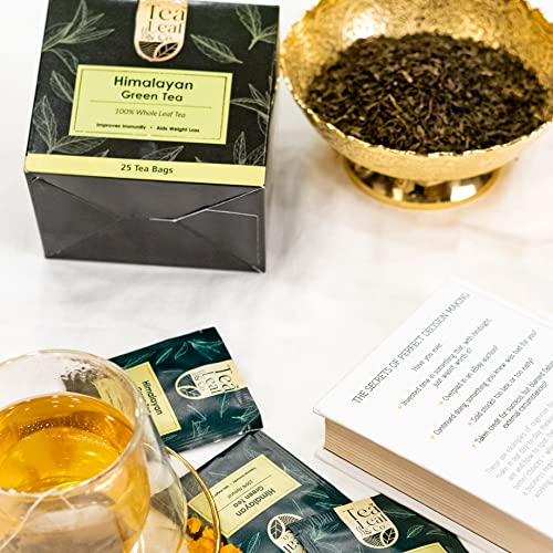 Image of Tea Leaf & Co. Himalayan Green Tea Refreshing Mountain Fresh Flavour Immunity Boost Made in India 25 Tea Bags Pack of 1