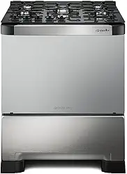 Fogão 5 Bocas Mueller Decorato Vetro Inox Bivolt com Mesa de Vidro