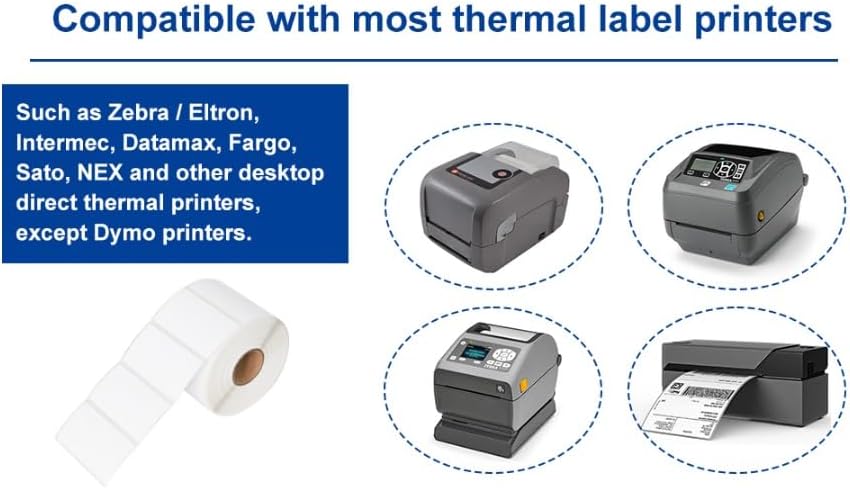 2.25” x 2” Direct Thermal Labels –12 Rolls (12,000 Labels) – Permanent Adhesive, BPA-Free, Moisture-Resistant – Compatible with Zebra, Rollo, Freshmarx, Accudate and Other Thermal Printers - Image 8