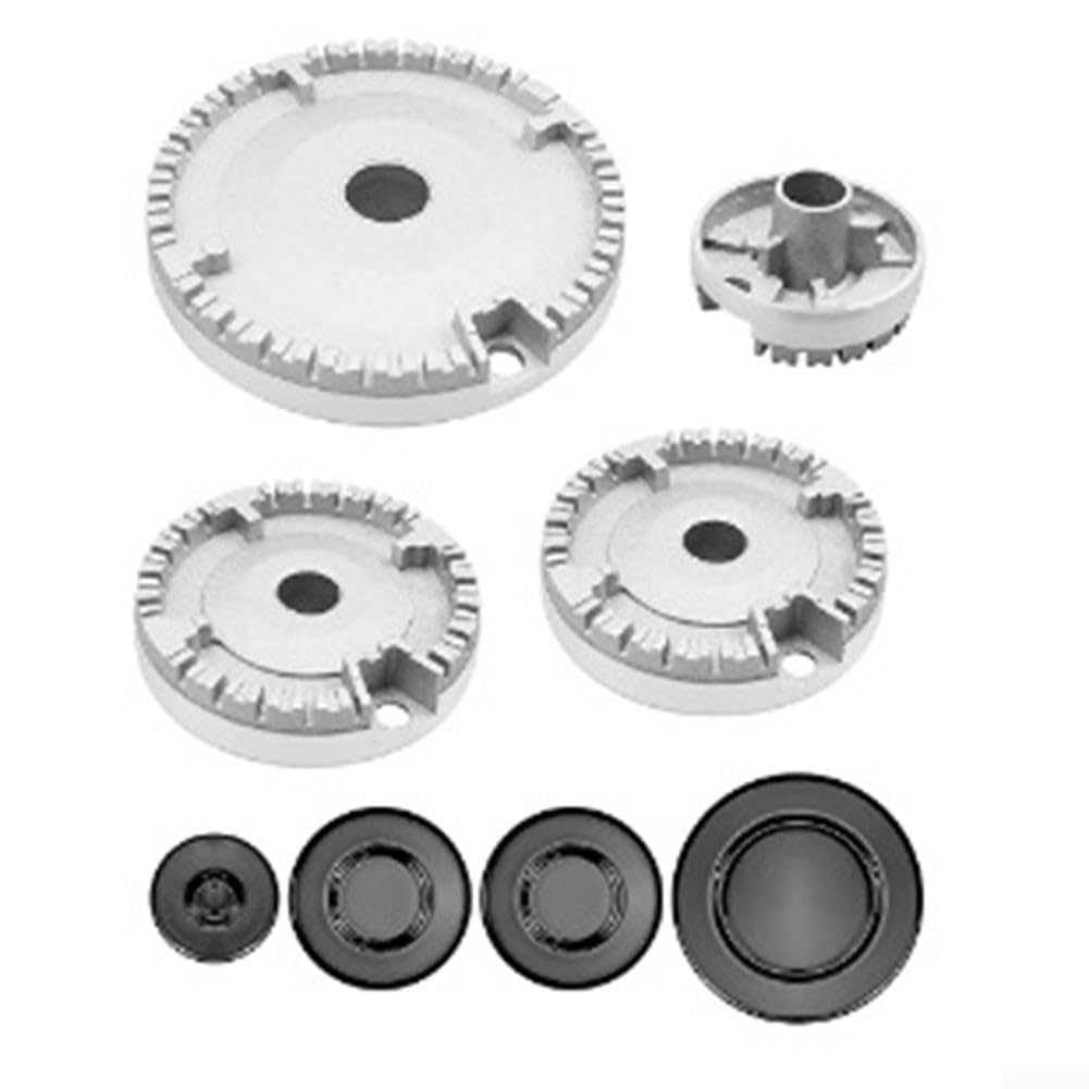 Gasherdkappen-Set, Kochgeschirr-Abdeckungs-Set, Gasherd-Brenner, Gasherd-Zubehör, Metallabdeckungs-Set, Gasofen, Herdkappen-Set für Herde (konkav)