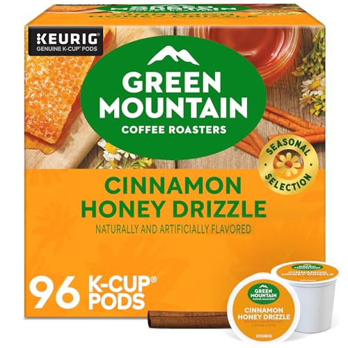 Green Mountain Coffee Roasters Cinnamon Honey Drizzle Flavored Coffee, Single Serve Keurig K-Cup Pod, 96-count pods, (4 Pack of 24)
