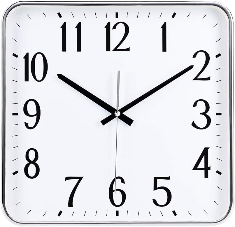 Wall Clocks For Office Creative Kitchen/Living Room/Office Large Ultra-quiet Quartz-free Movement Rectangular Design Wall Clock Bedroom Wall Clock-Silver
