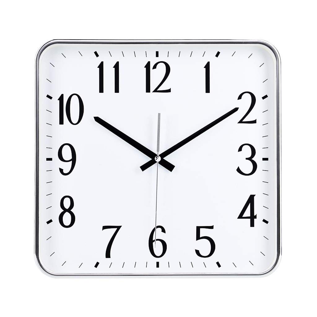 Wall Clocks For Office Creative Kitchen/Living Room/Office Large Ultra-quiet Quartz-free Movement Rectangular Design Wall Clock Bedroom Wall Clock-Silver
