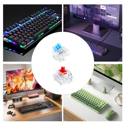 Image of 20 Pcs Mechanical Keyboard Switches, Blue Switch Mechanical Keyboard, Gaming Keyboard Switches, MX Mechanical Blue Switches, Universal Keyboard Switches for Custom Mechanical Keyboards