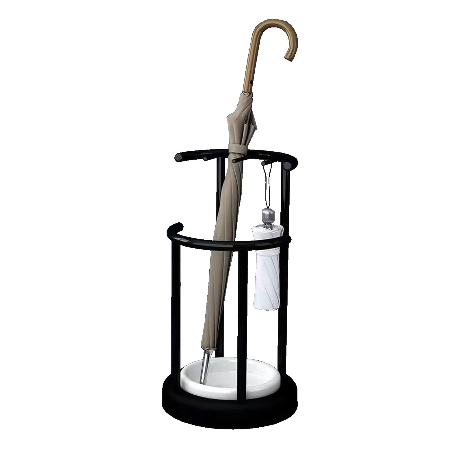 WQPMNYG Modern Minimalist Metal Umbrella Stand - Customizable Design with Drip Tray for Walking Canes - Stylish Black Décor for Entryway or Home Use