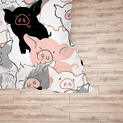 Housse de couette cochon dessin animé King pour lit double facile à repasser - 6