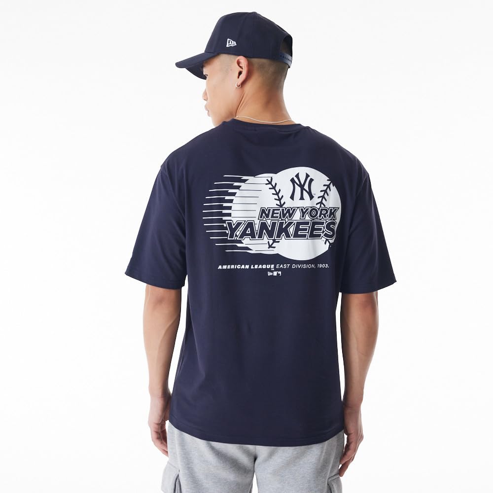 New Era Baseball Oversized T-Shirt New York Yankees Navy Whitete Camiseta Unisex Adulto