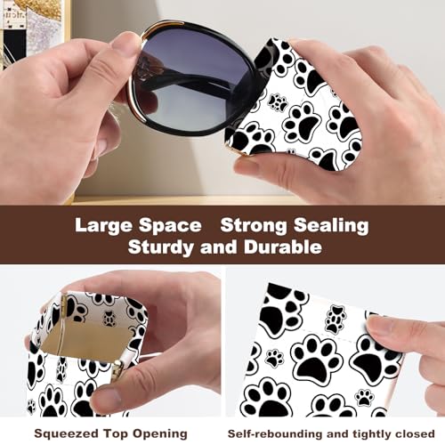 Image of Anikathy 2Pcs Sunglass Eyeglass Glasses Case Soft PU Leather with Cleaning Cloth Portable Glasses Pouch Bag for Men Women