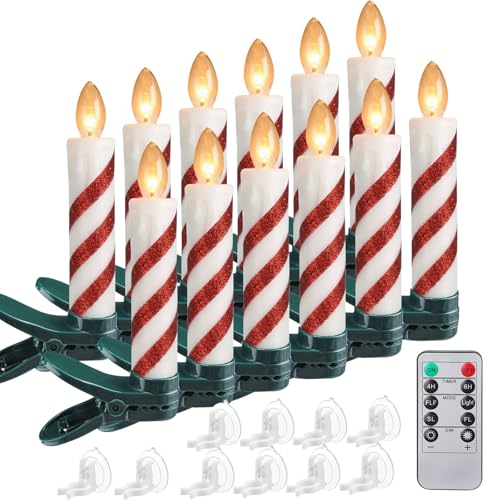 Velas LED sin llama árbol de Navidad con clips ajustables que no dañan ramas