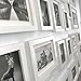 Solid Wood Photo Gallery Wall Frame Set - 23 Frames - GLASS Window- With White Picture Mats- Frame Width 2cm - Overall Size: 195 x85cm-WHITE