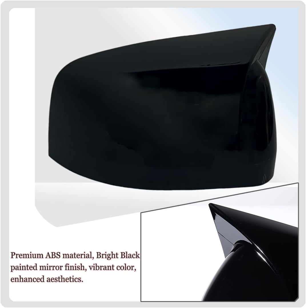 MUXEE Side Mirror Covers,for Jeep Grand Cherokee 2011-2022 and 2011-2026 Dodge Durango，Turn Signal housing Cover Accessories - Bright Black