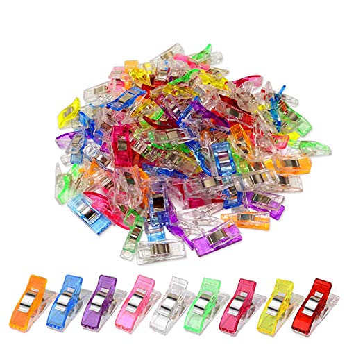ILamourCar 50 Pcs Multipurpose Sewing Clips for Quilting Crafting, Quilt Clips Assorted Colors for Sewing Binding,Crafts,Fabric,Paper Work and Hanging Little Things Etc.
