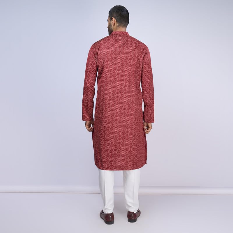 Image of BELLAZO Men's Premium Cotton Printed Regular Kurta | Stylish Kurta for Weddings /Festivals