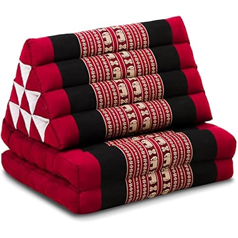 livasia Thaikissen mit 2 Auflagen, Dreieckskissen mit Sitzkissen, Keilkissen mit Kapok Cover